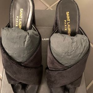 Saint Lauren monogram LouLou Velvet mules